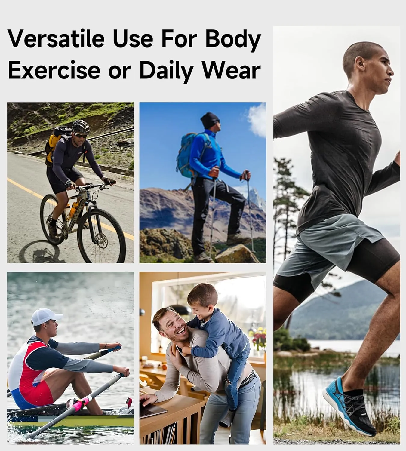Men's Compression Shirts Long Sleeve Sport Workout T-Shirt Running Cool Dry Tops Active Baselayer Undershirts