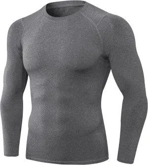 Men's Compression Shirts Long Sleeve Sport Workout T-Shirt Running Cool Dry Tops Active Baselayer Undershirts