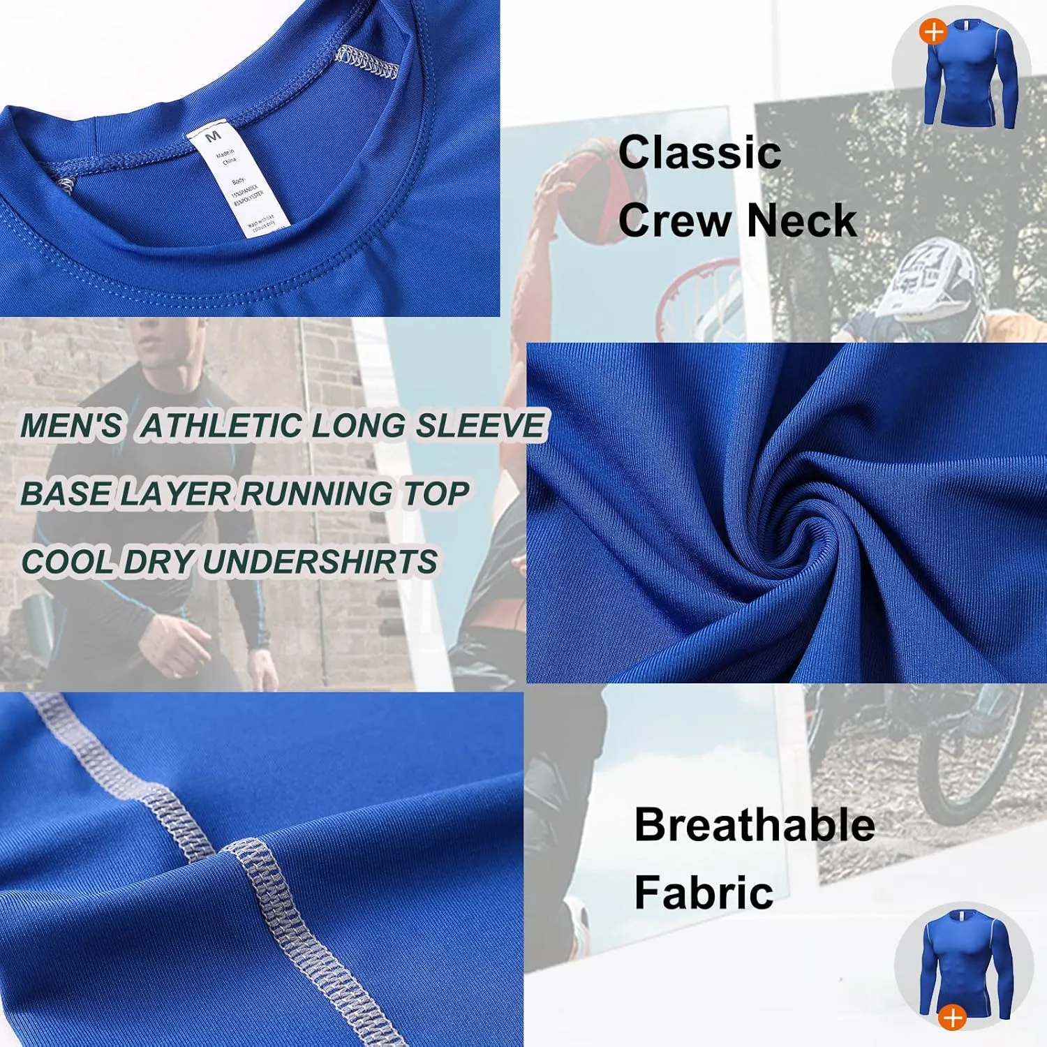 Mens Compression Shirts Short Sleeve Athletic Compression Tops Dry Fit Running T-Shirt Sports Base Layer Undershirts