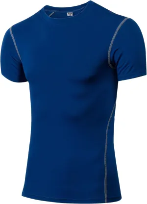 Mens Compression Shirts Short Sleeve Athletic Compression Tops Dry Fit Running T-Shirt Sports Base Layer Undershirts