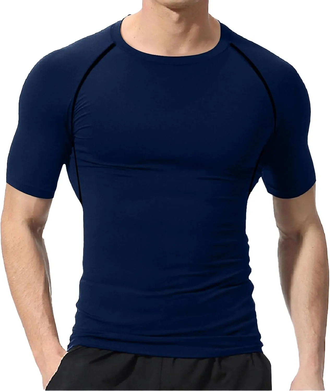 Men's Compression Shirts Workout Sports Short Sleeve Running Tops Cool Dry Tight T-Shirt Baselayer Gym Undershirts