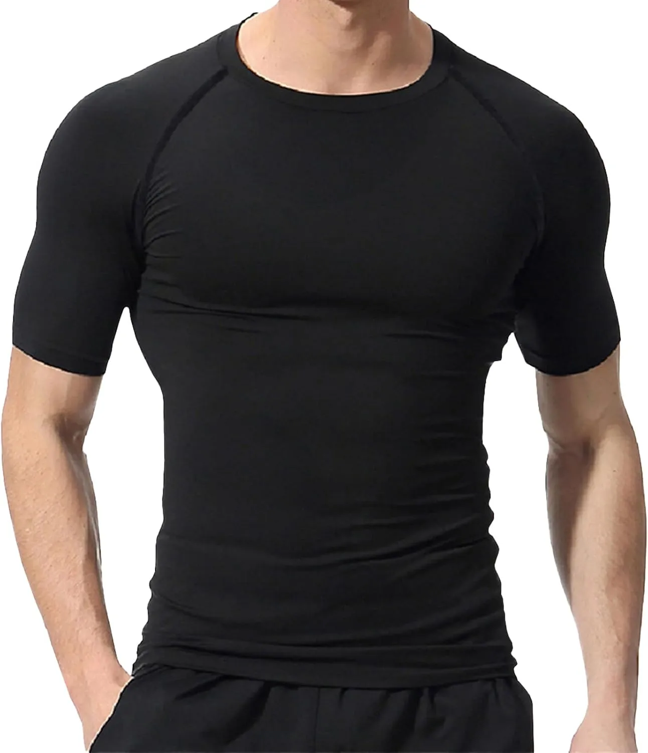 Men's Compression Shirts Workout Sports Short Sleeve Running Tops Cool Dry Tight T-Shirt Baselayer Gym Undershirts