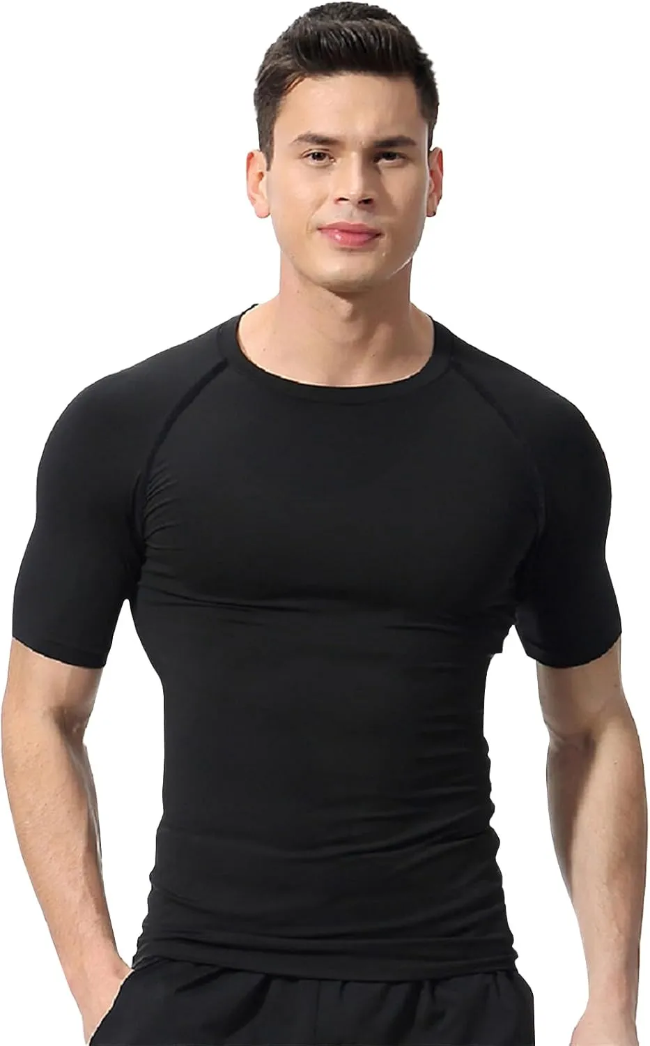 Men's Compression Shirts Workout Sports Short Sleeve Running Tops Cool Dry Tight T-Shirt Baselayer Gym Undershirts