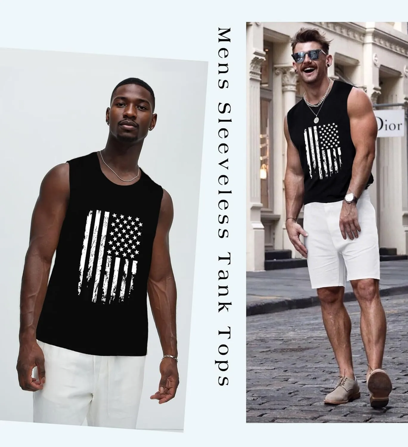 Mens Graphic Tank Tops Workout Sleeveless Shirts Hawaiian Palm Tree Vacation Tanks for Men Summer Beach T-Shirt