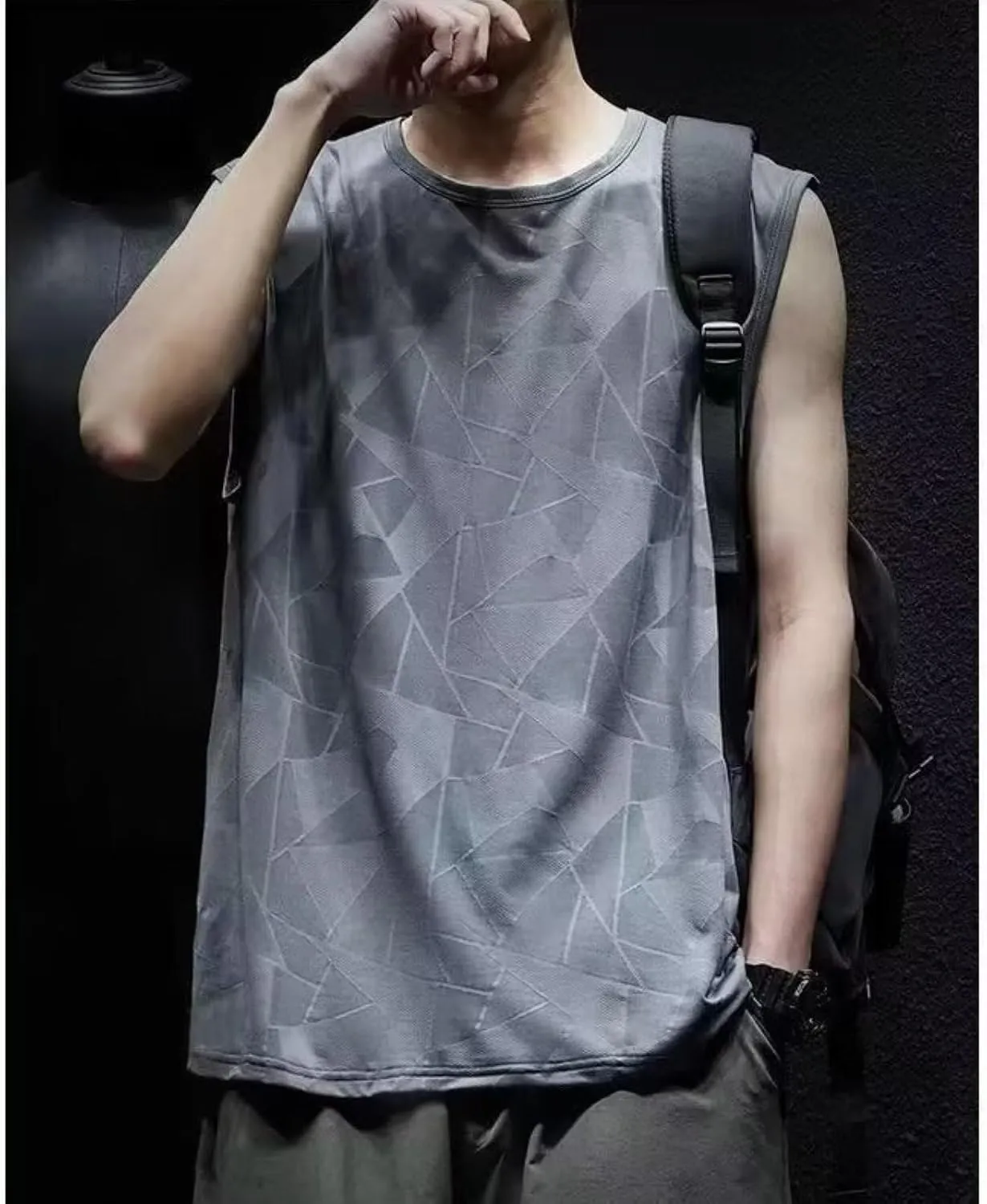 Men's Quick-Dry Cool Tank Tops Slimming Body Shaper Vest Gym Athletic Sleeveless T-Shirts
