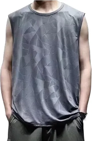 Men's Quick-Dry Cool Tank Tops Slimming Body Shaper Vest Gym Athletic Sleeveless T-Shirts
