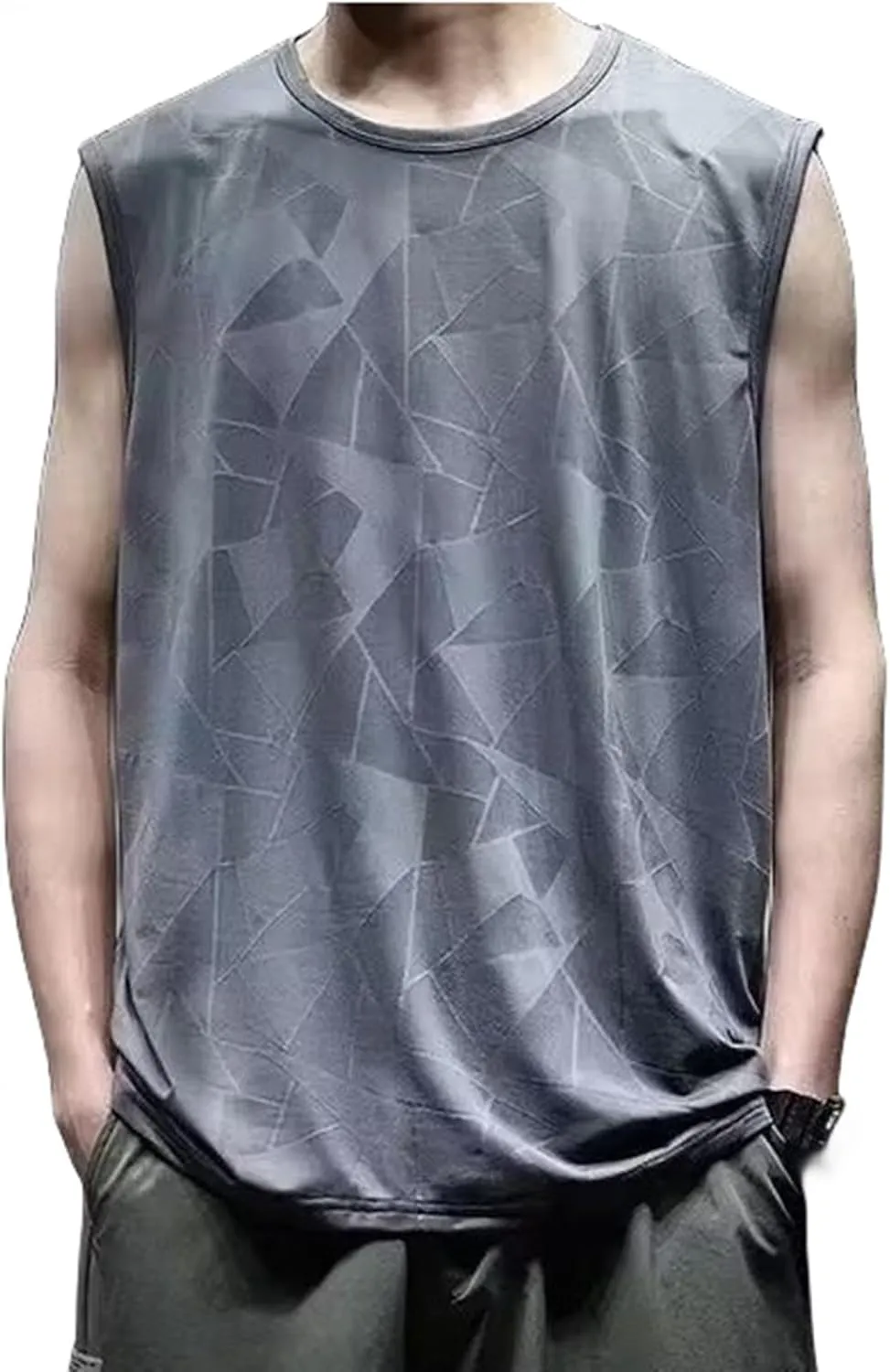Men's Quick-Dry Cool Tank Tops Slimming Body Shaper Vest Gym Athletic Sleeveless T-Shirts