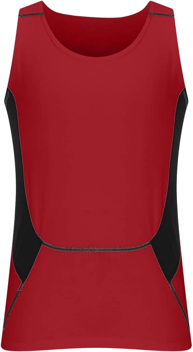 Men's Sleeveless Muscle Swim Shirt Summer Quick Dry Slim Rash Guard Swimwear Casual Gym Workout Training Tank Tops