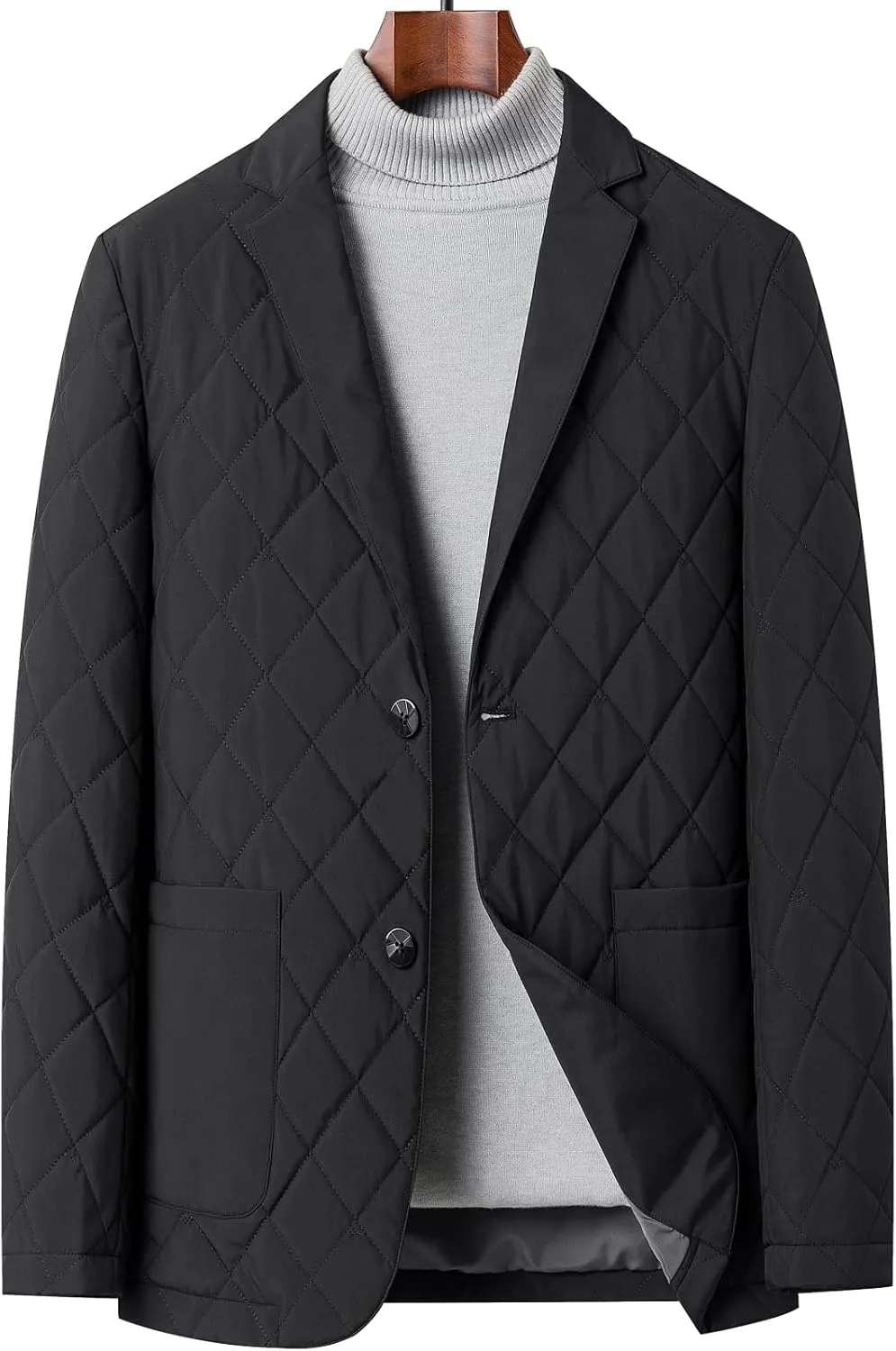 Mens Sport Coats and Blazers Warm Silk Filled Mens Blazer Two Buttons Lightweight Suit Jacket Blazer