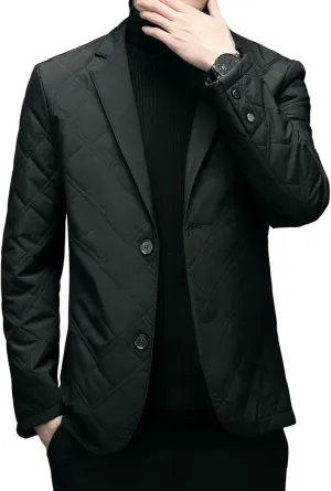 Mens Sport Coats and Blazers Warm Silk Filled Mens Blazer Two Buttons Lightweight Suit Jacket Blazer