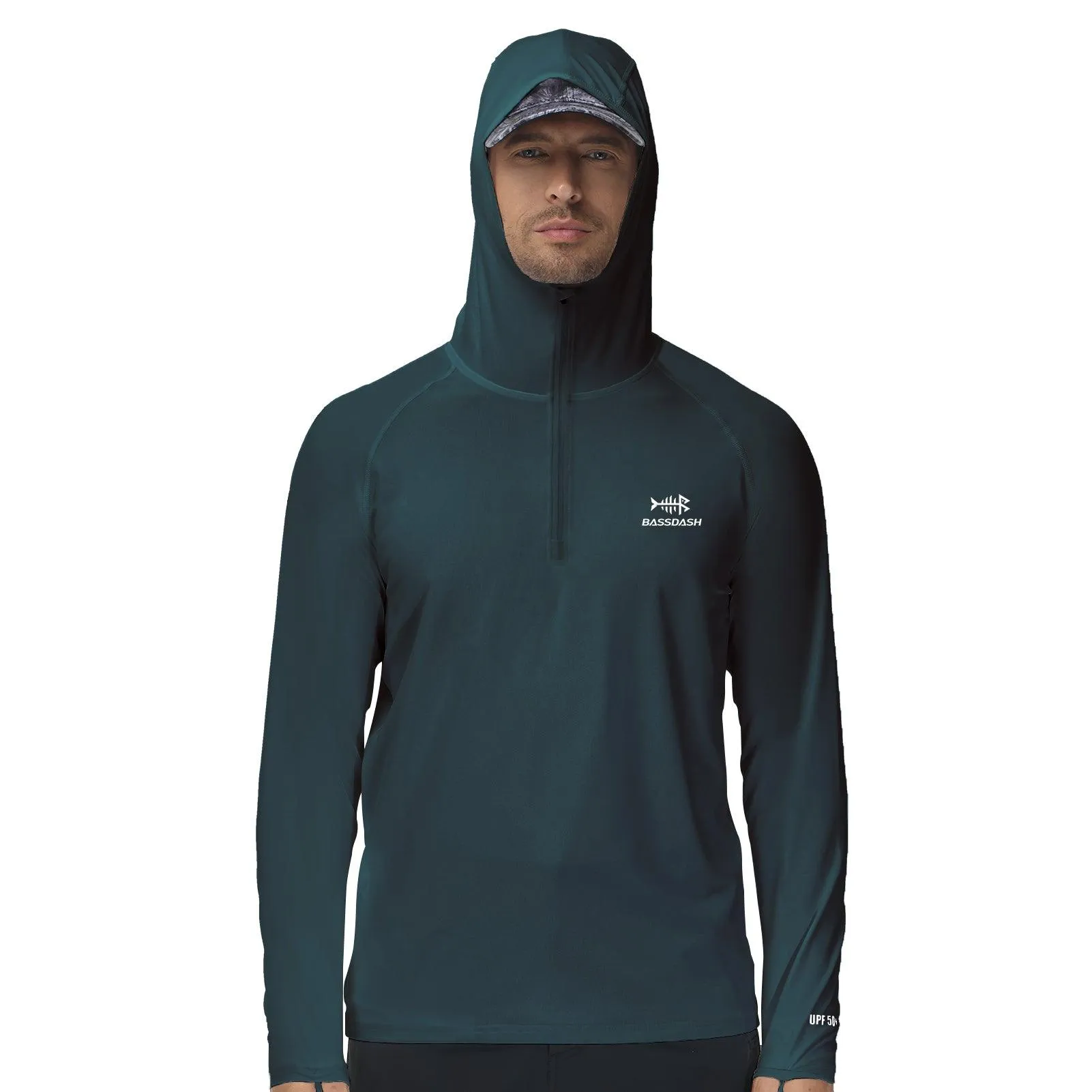 Men's UPF 50  1/4 Zipper Fishing hoodie Shirts FS24M