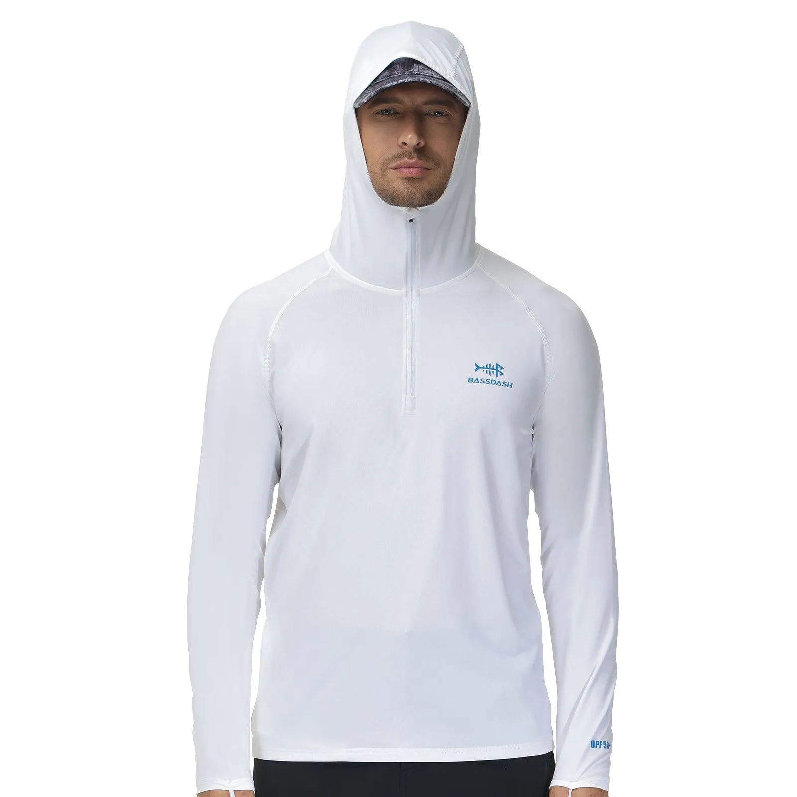Men's UPF 50  1/4 Zipper Fishing hoodie Shirts FS24M