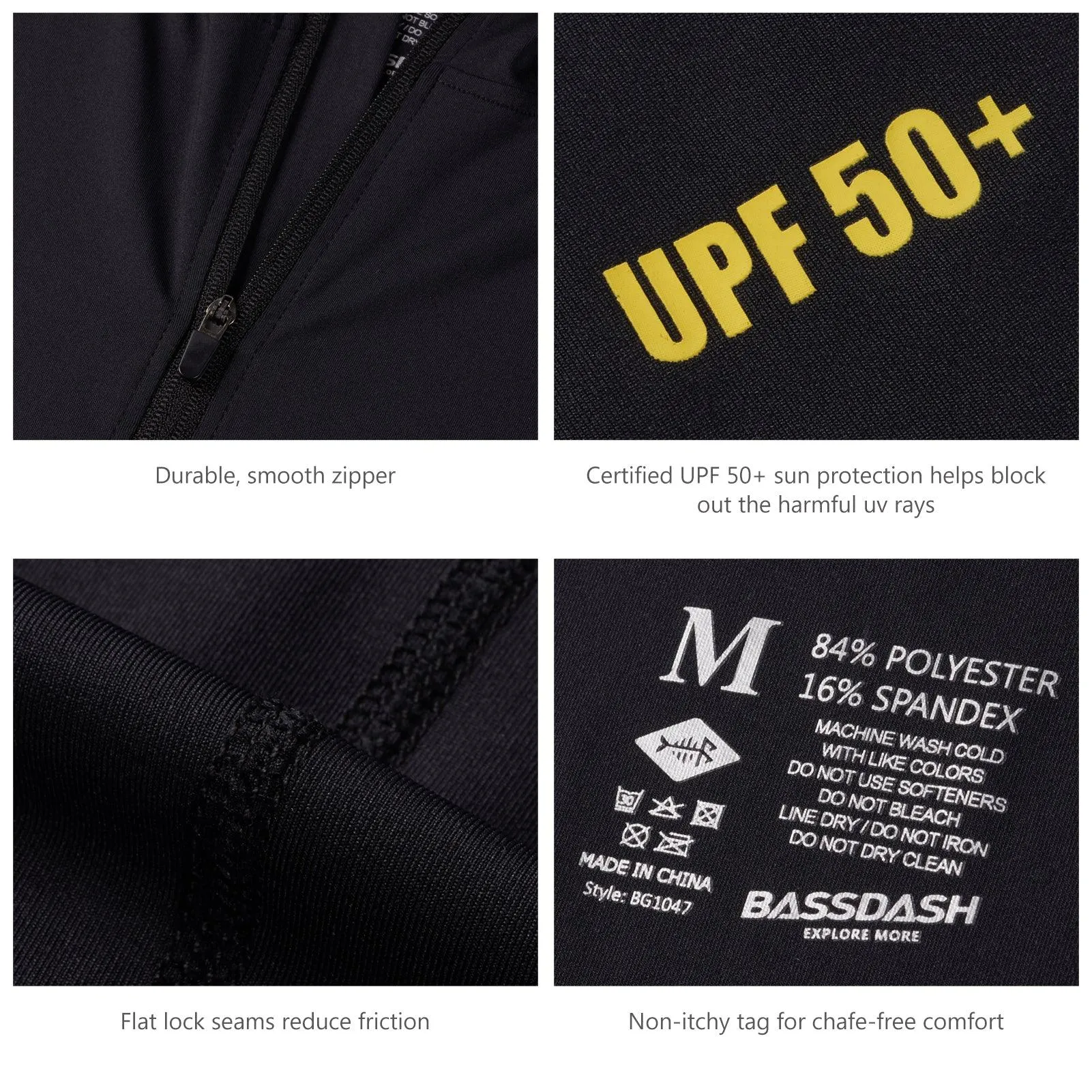 Men's UPF 50  1/4 Zipper Fishing hoodie Shirts FS24M