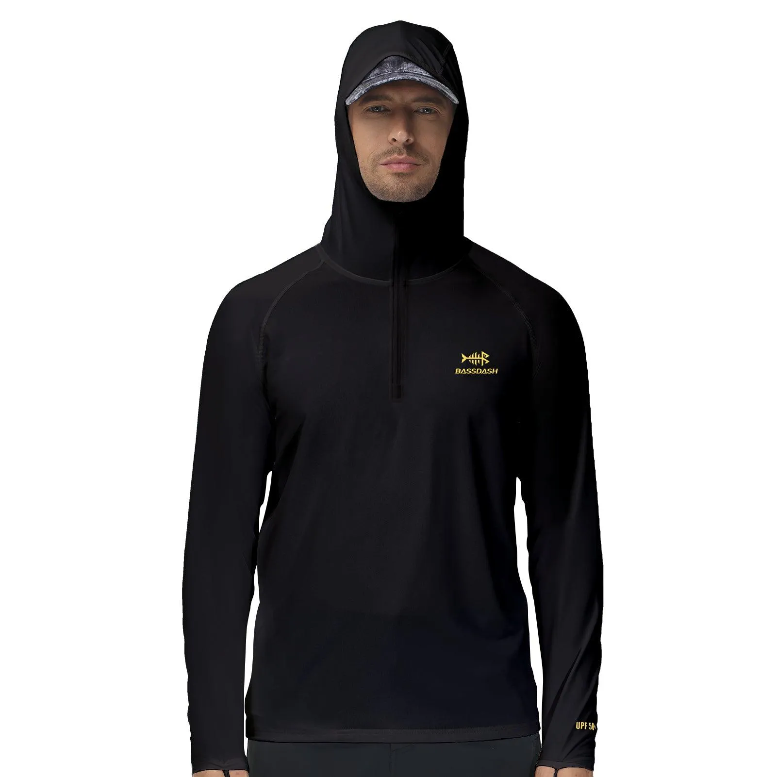 Men's UPF 50  1/4 Zipper Fishing hoodie Shirts FS24M