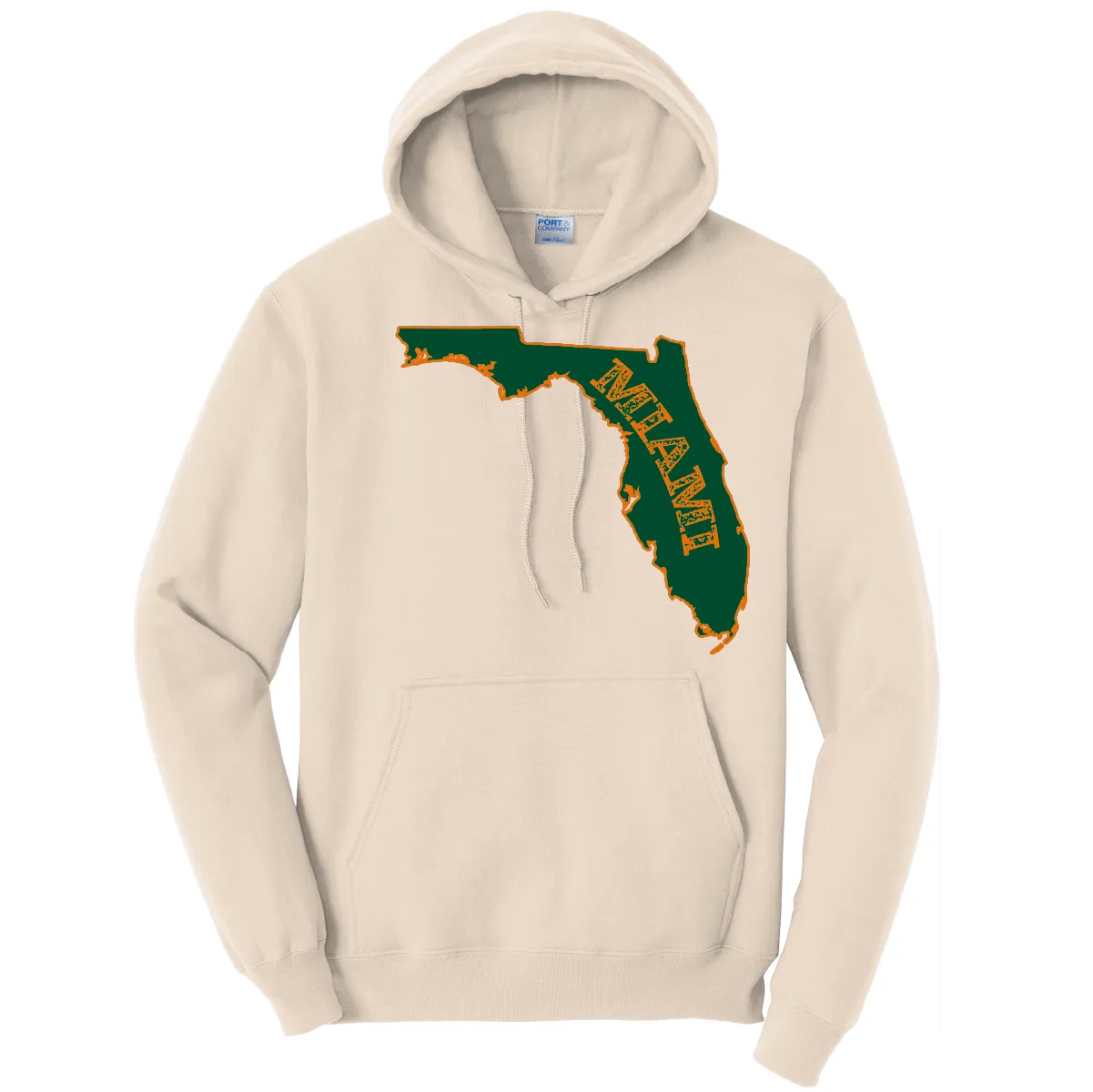 Miami Orange and Green Cotton Hoodie
