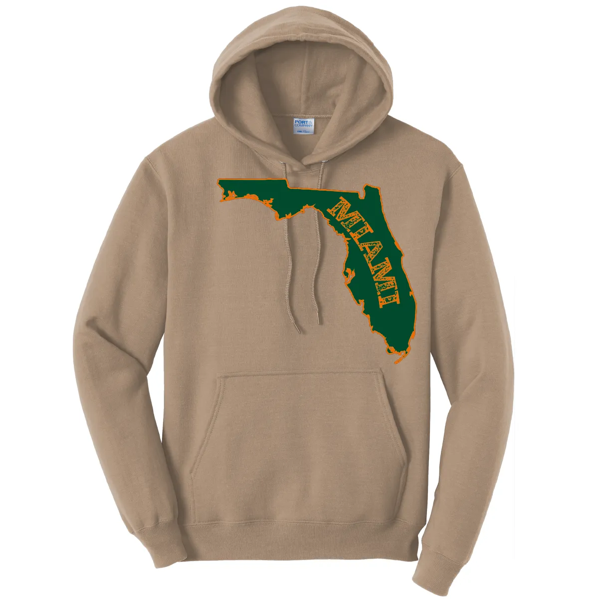 Miami Orange and Green Cotton Hoodie
