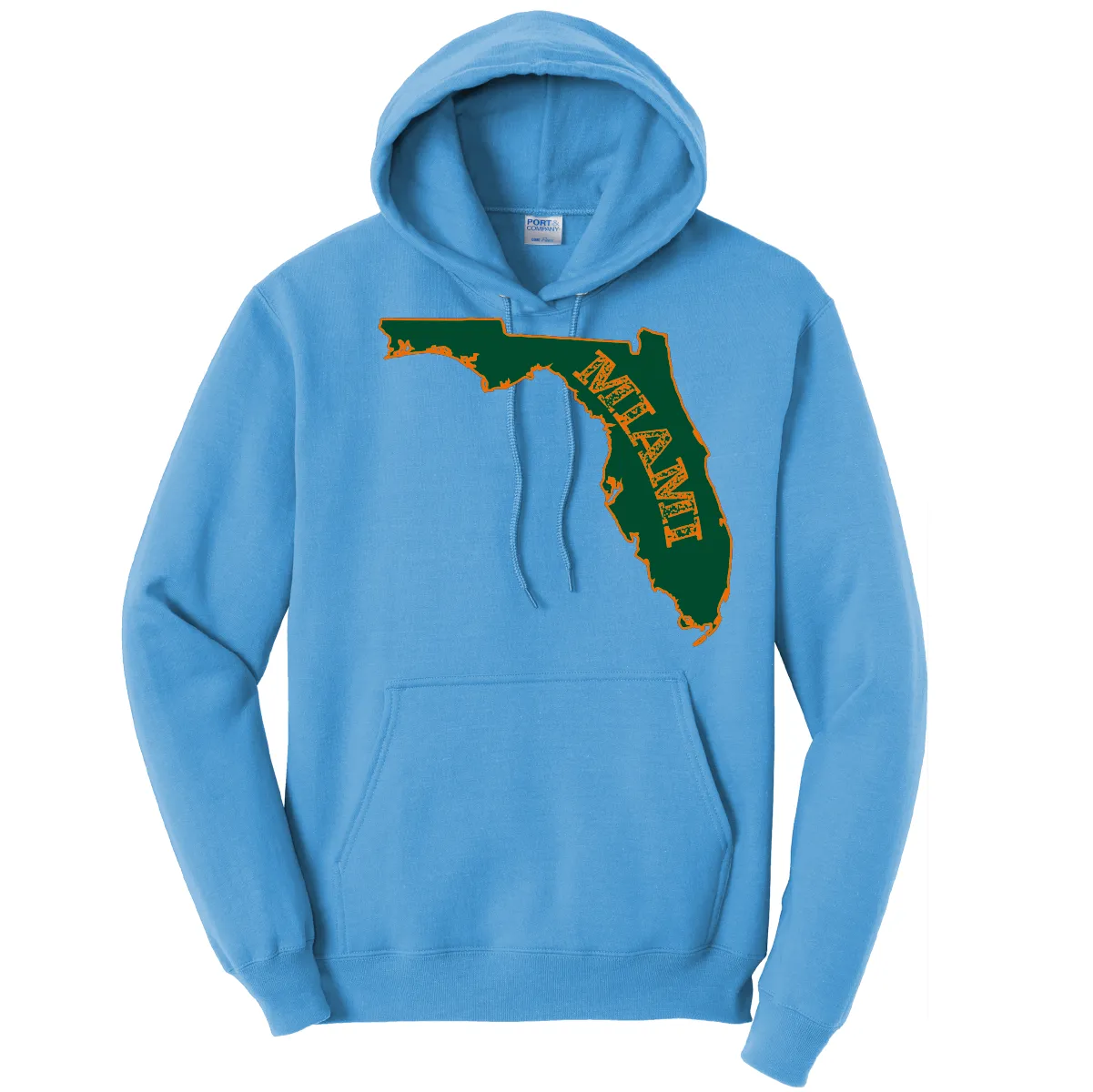 Miami Orange and Green Cotton Hoodie