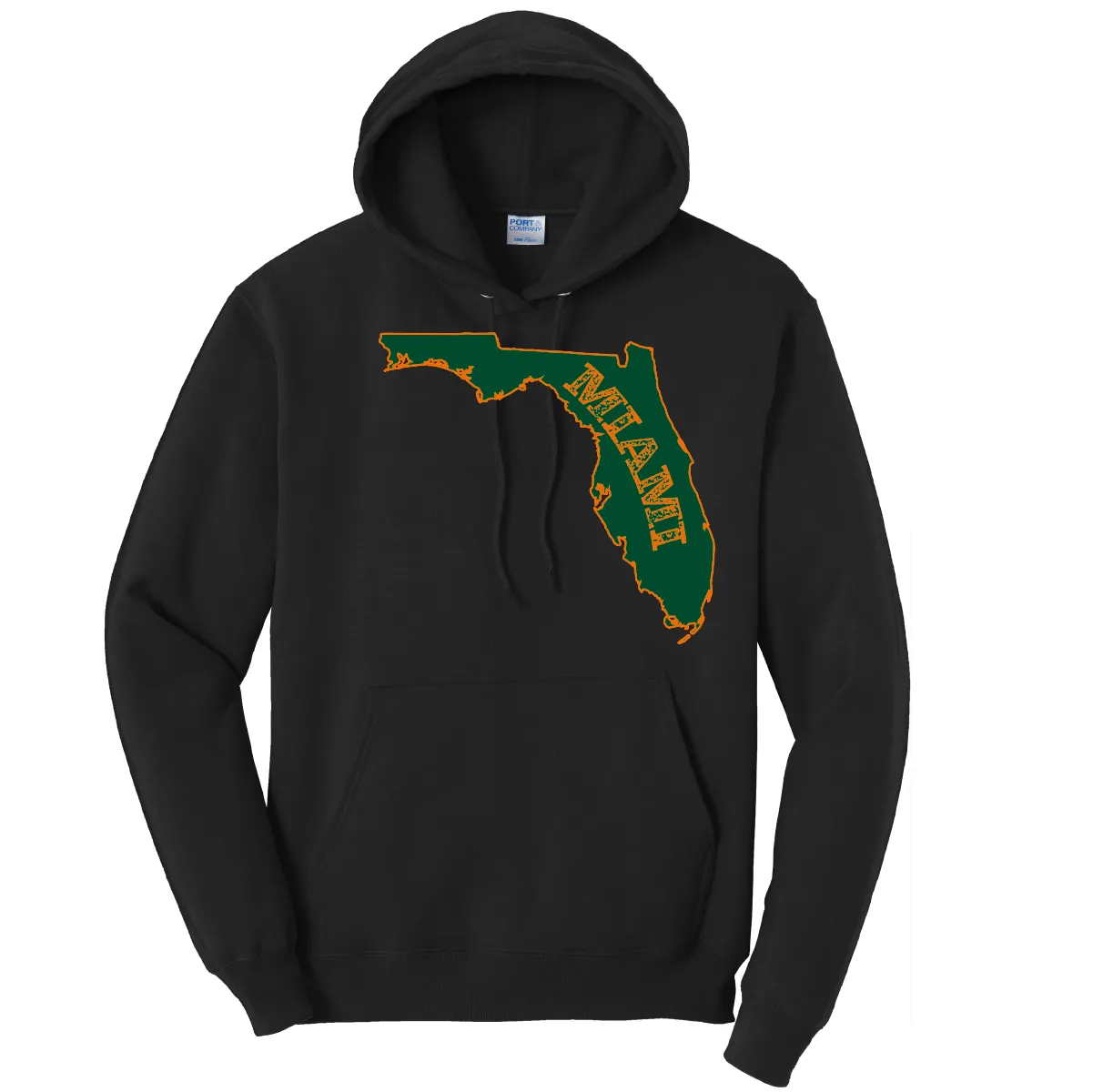 Miami Orange and Green Cotton Hoodie