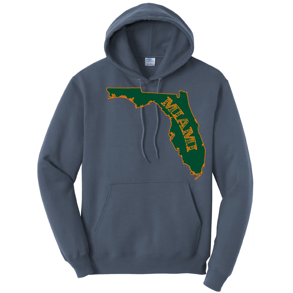 Miami Orange and Green Cotton Hoodie