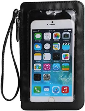 Multi-Functional Clear Window Crossbody Bag Phone Purse Wallet Case Wristlet Bag Adjustable Strap For Travel