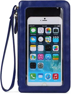 Multi-Functional Clear Window Crossbody Bag Phone Purse Wallet Case Wristlet Bag Adjustable Strap For Travel
