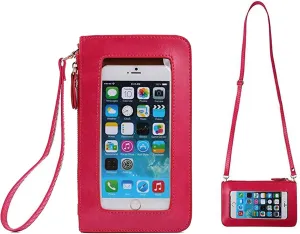 Multi-Functional Clear Window Crossbody Bag Phone Purse Wallet Case Wristlet Bag Adjustable Strap For Travel