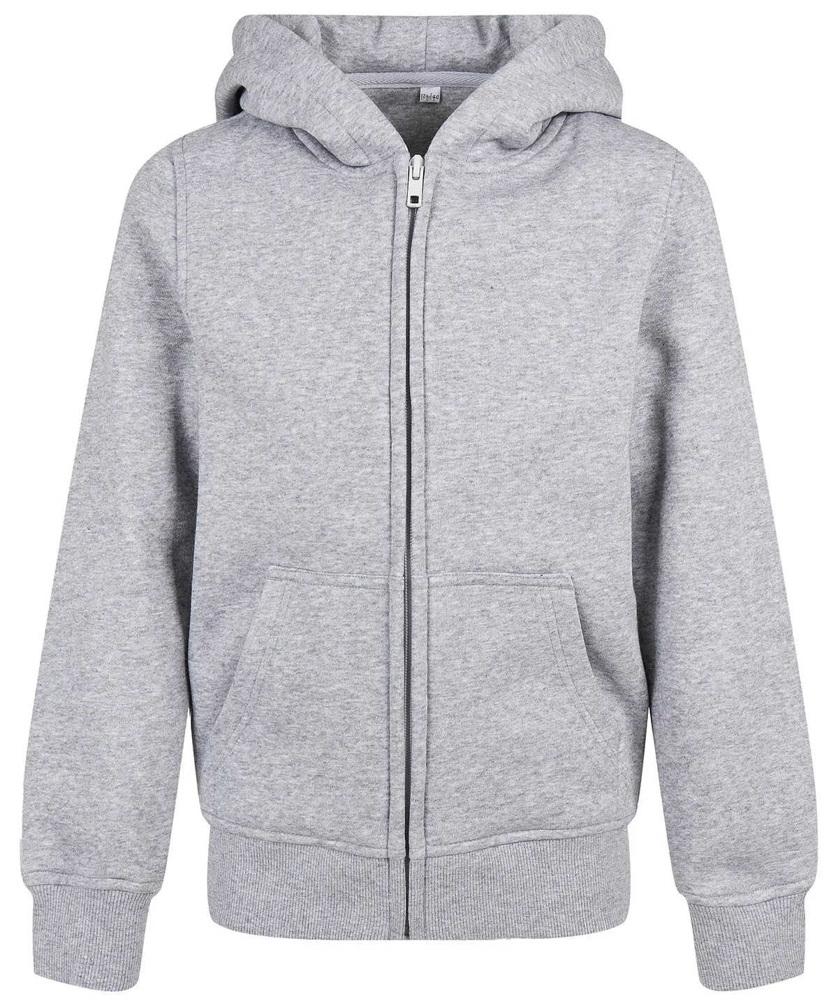 Organic kids basic zip hoodie | Heather Grey