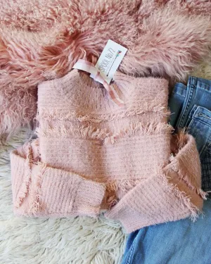 Pink Fringe Sweater