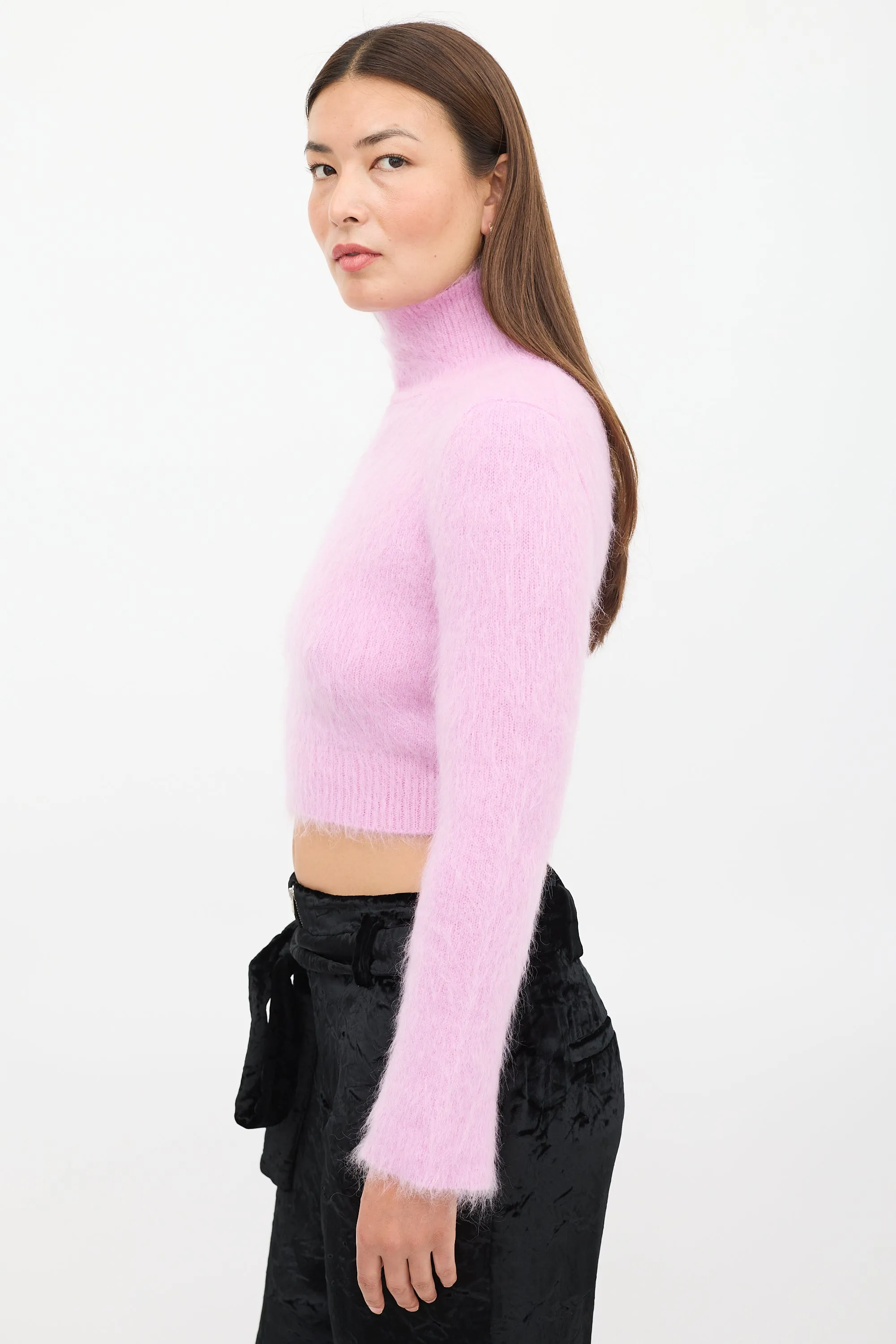 Pink Mohair Cut Out Sweater