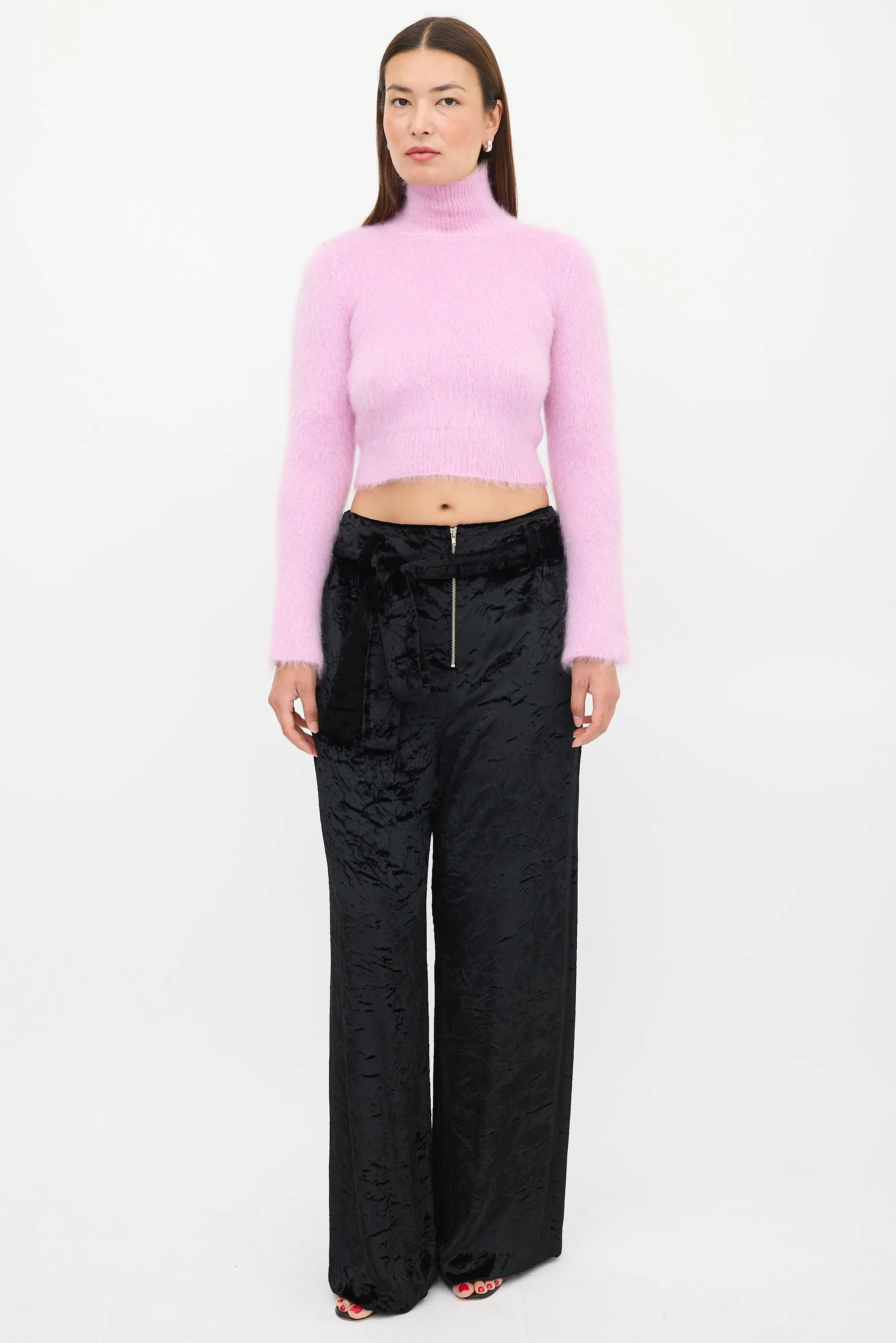 Pink Mohair Cut Out Sweater