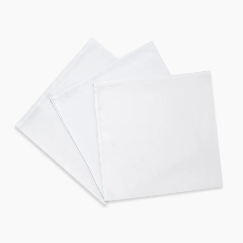 Plain White Cotton Handkerchiefs 3-pack