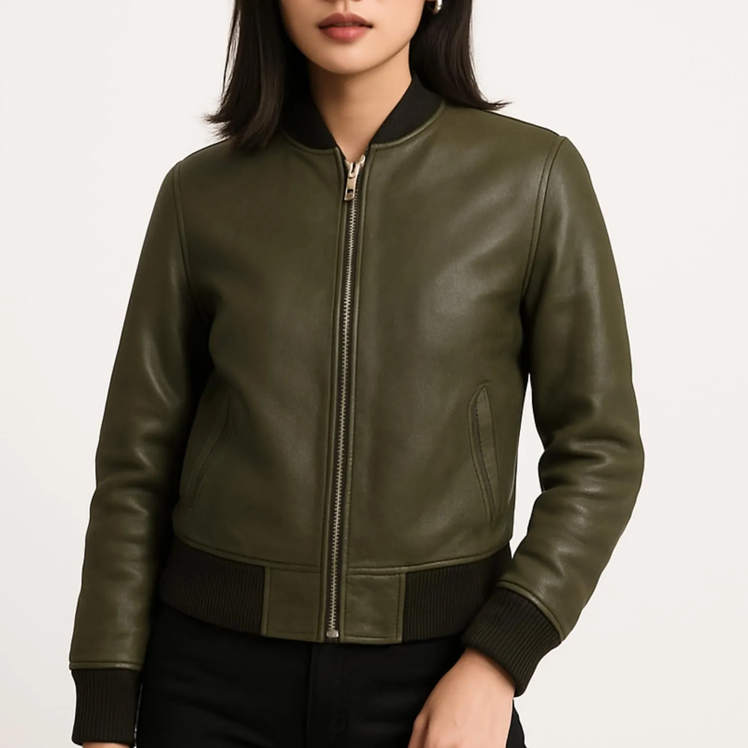 Premium Lambskin Leather Bomber Jacket for Men & Women  Trendy, Lightweight, Soft Real Leather with Relaxed Fit  All Season