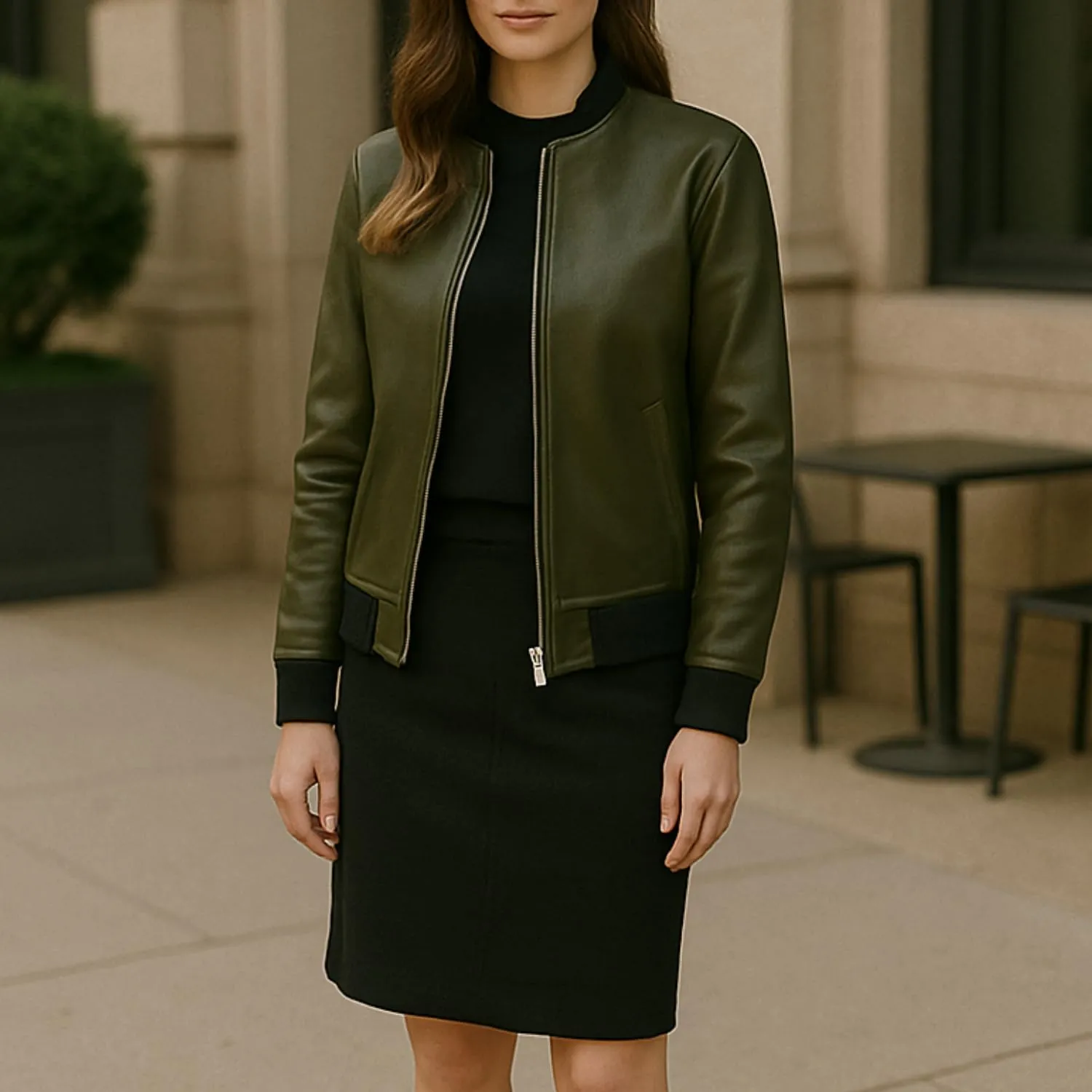 Premium Lambskin Leather Bomber Jacket for Men & Women  Trendy, Lightweight, Soft Real Leather with Relaxed Fit  All Season