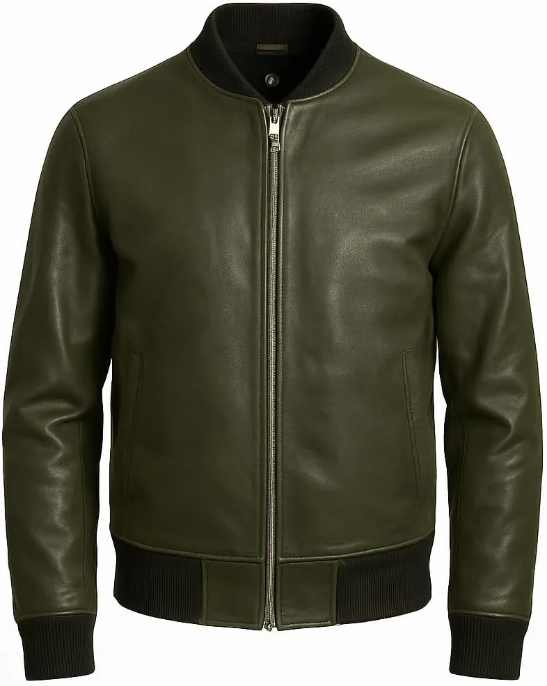 Premium Lambskin Leather Bomber Jacket for Men & Women  Trendy, Lightweight, Soft Real Leather with Relaxed Fit  All Season