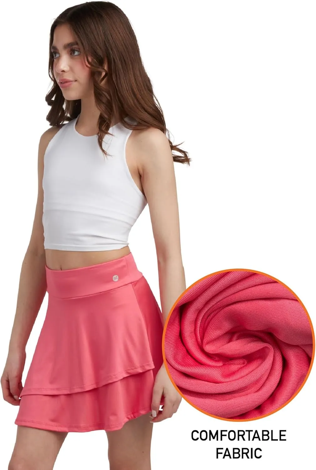 RBX Skorts for Girls - 4 Pack Pleated Athletic Tennis Skirts with Built-in Bike Shorts - Golf Outfits, School Uniform (7-16)