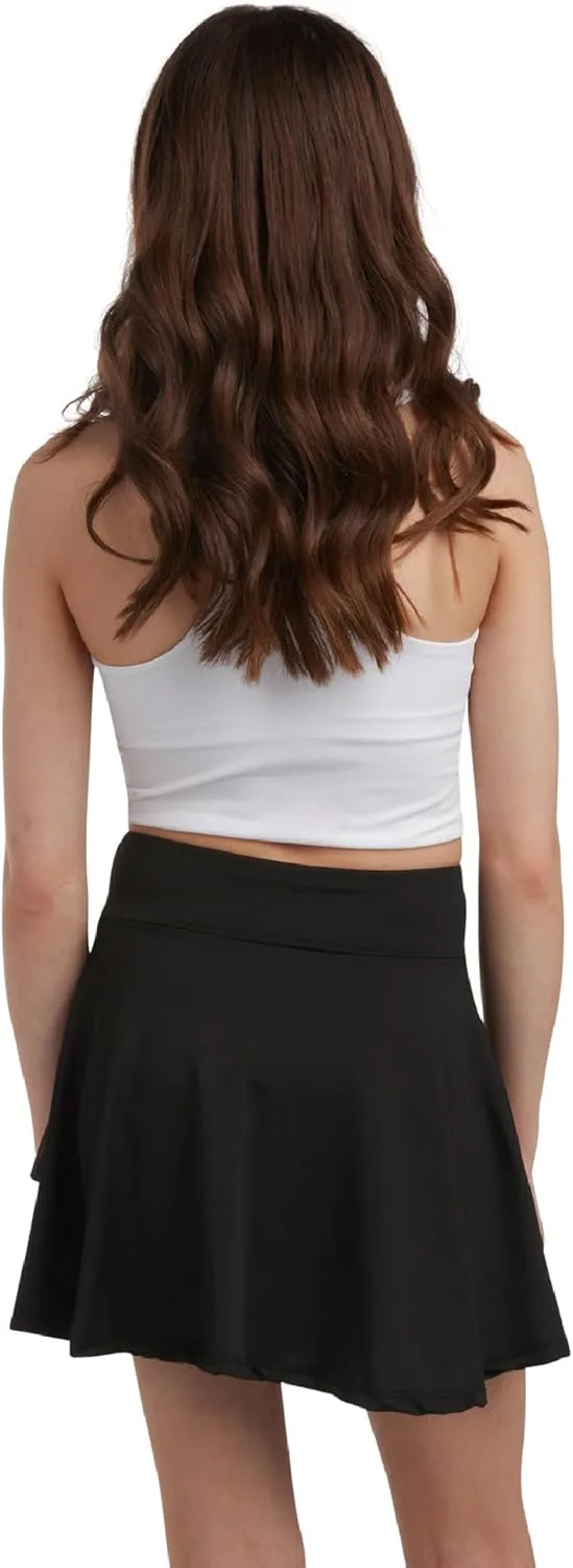 RBX Skorts for Girls - 4 Pack Pleated Athletic Tennis Skirts with Built-in Bike Shorts - Golf Outfits, School Uniform (7-16)