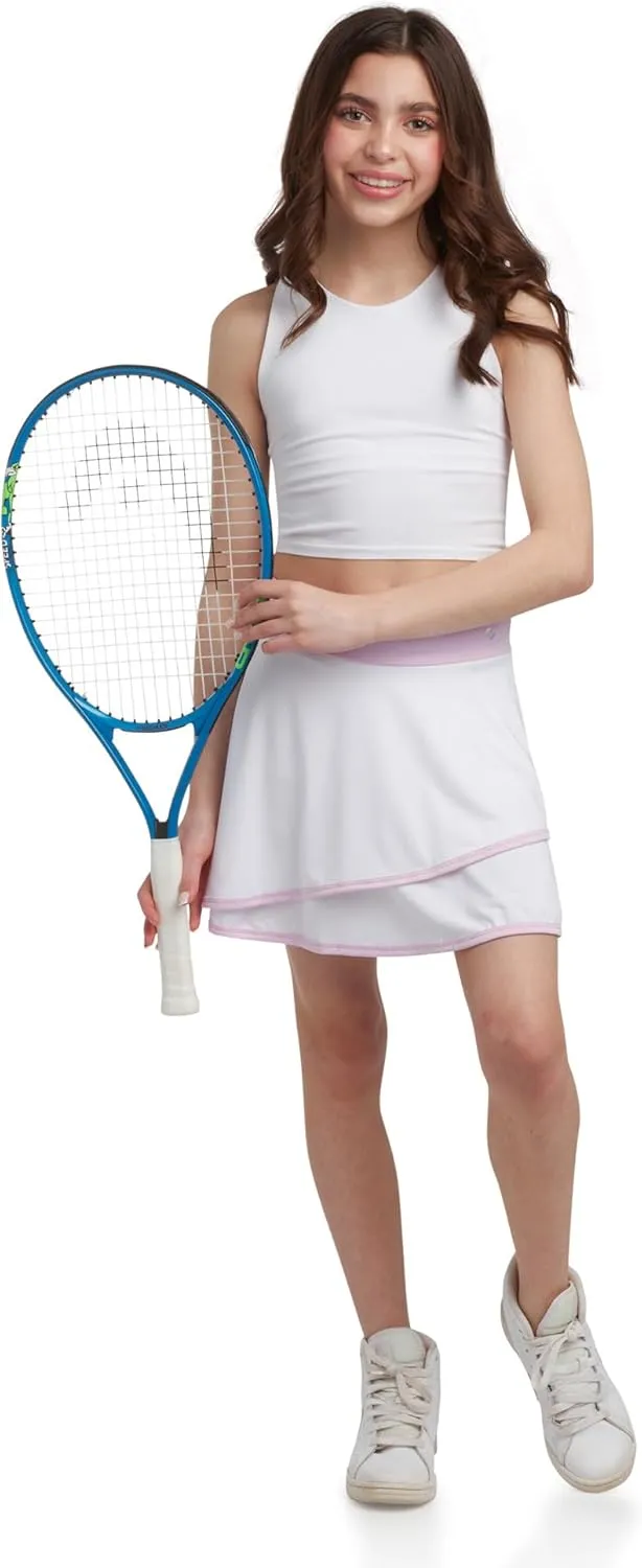 RBX Skorts for Girls - 4 Pack Pleated Athletic Tennis Skirts with Built-in Bike Shorts - Golf Outfits, School Uniform (7-16)