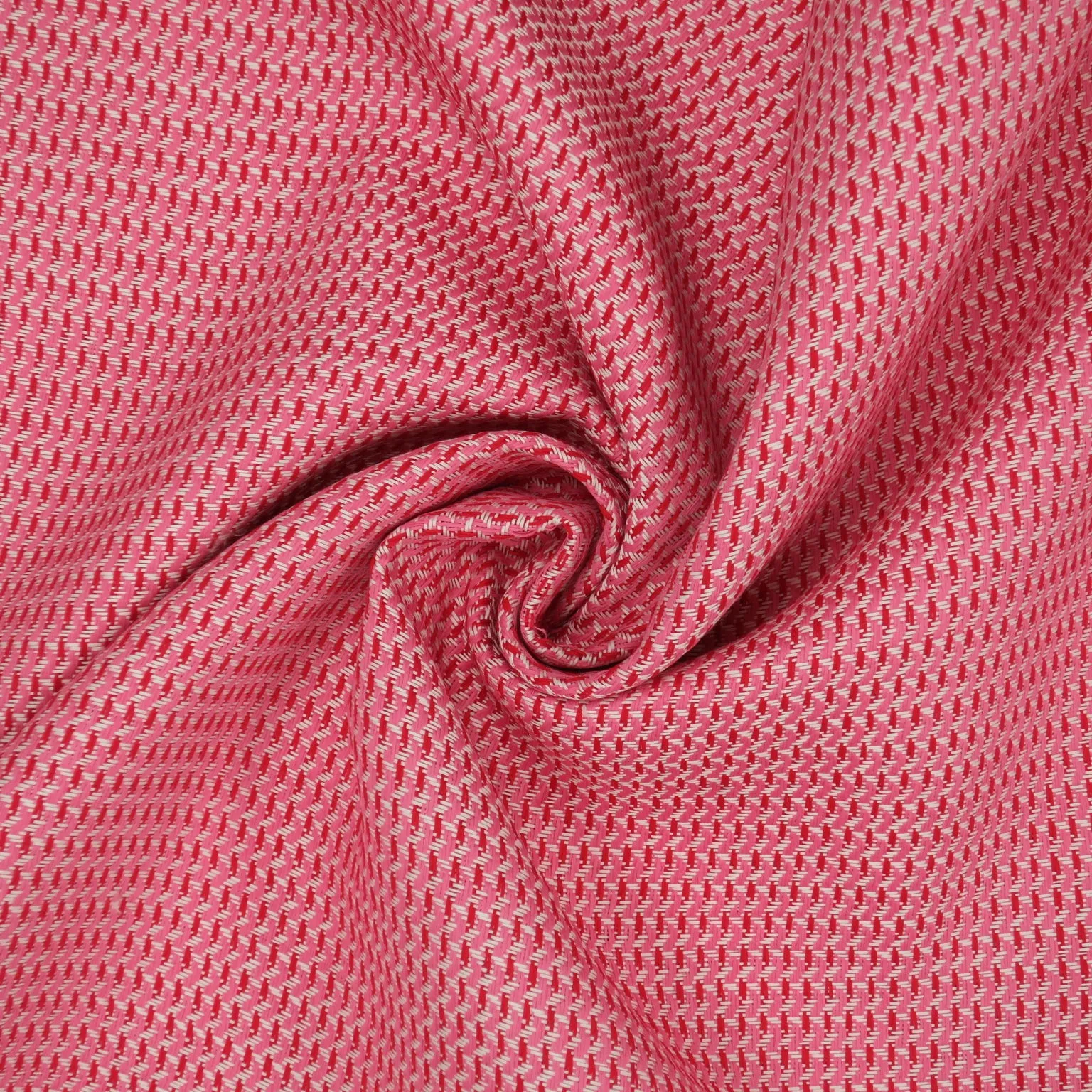Red and Pink Abstract Texture Threaded Tweed Boucle