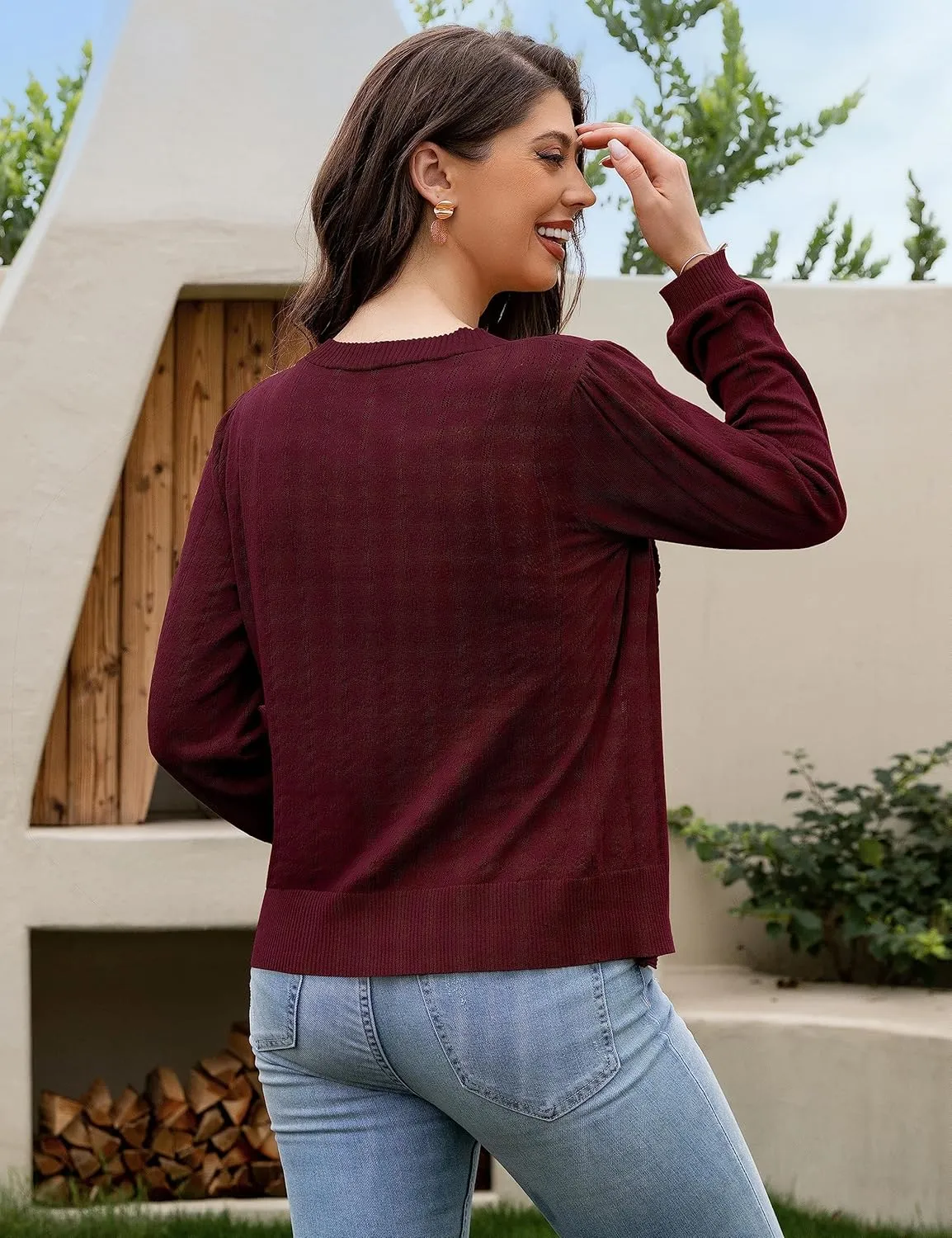 REDHOTYPE Women's Cardigans Button Down V Neck Casual Sweater Open Front Cardigan Sweaters