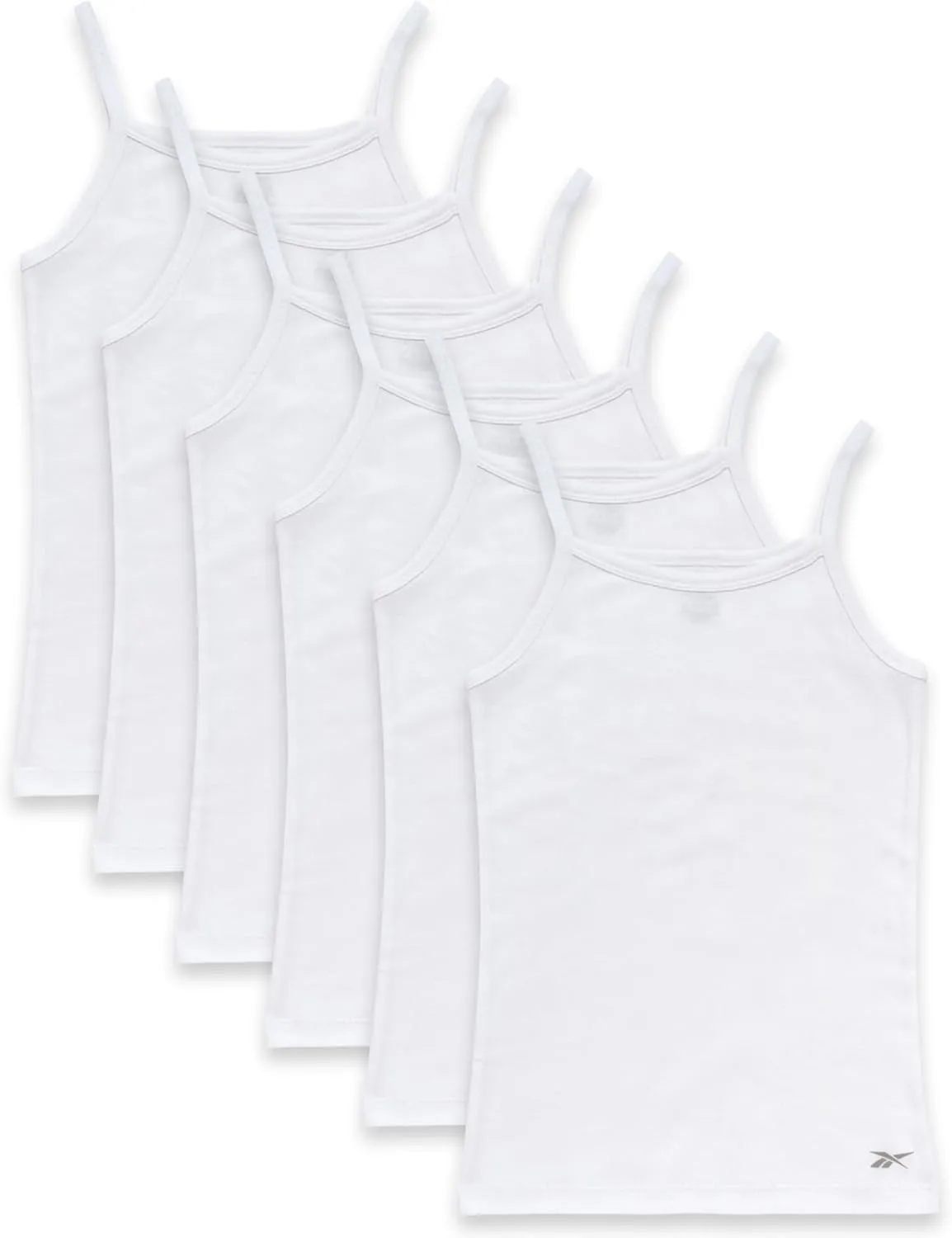 Reebok Girls' Camisole Undershirt - 3/6 Pack Super Soft Cotton Tank Tops Cami Undershirt - Breathable Girls Tank Tops (2T-16)
