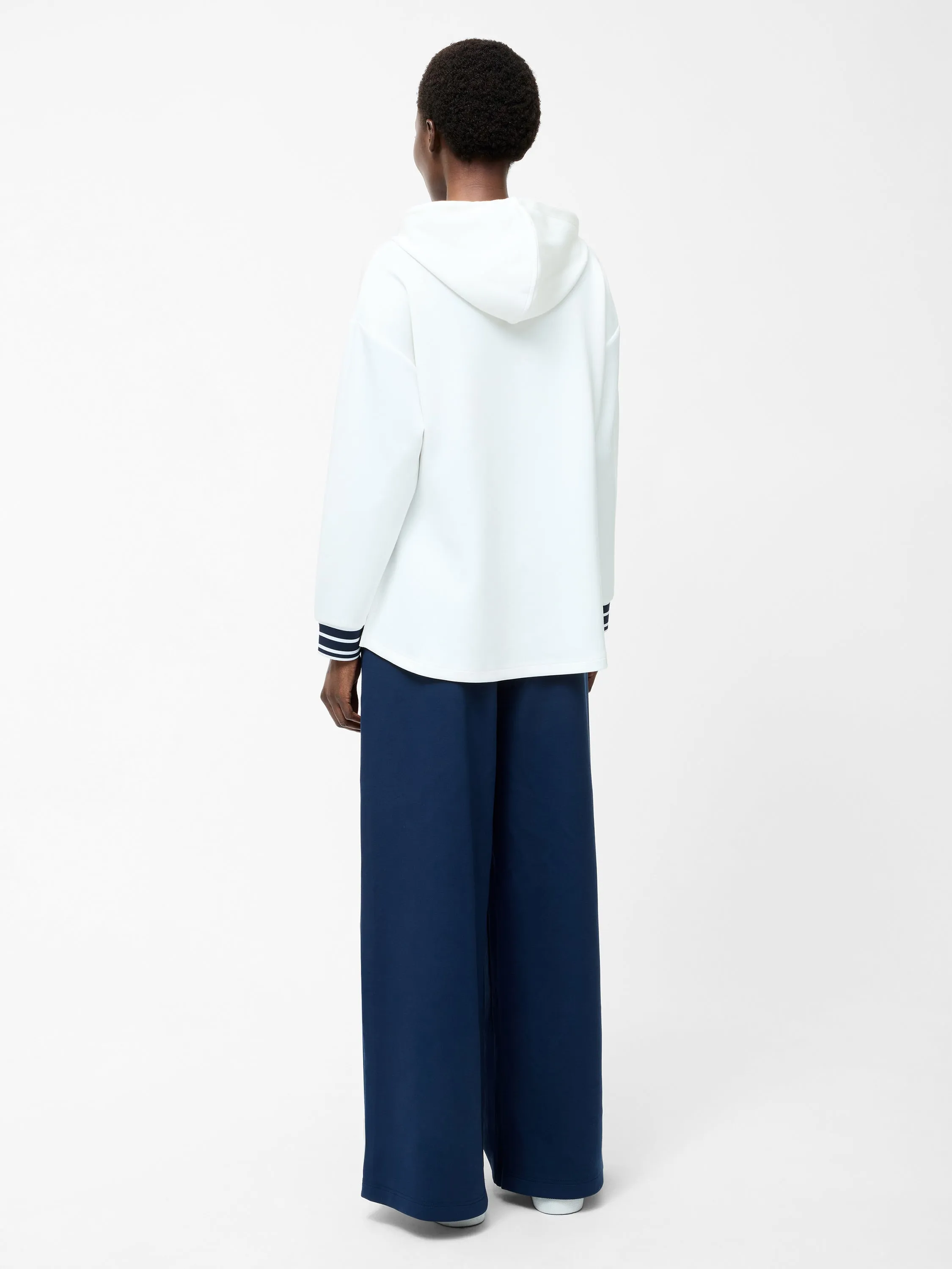 Striped Trim Pullover Hoodie