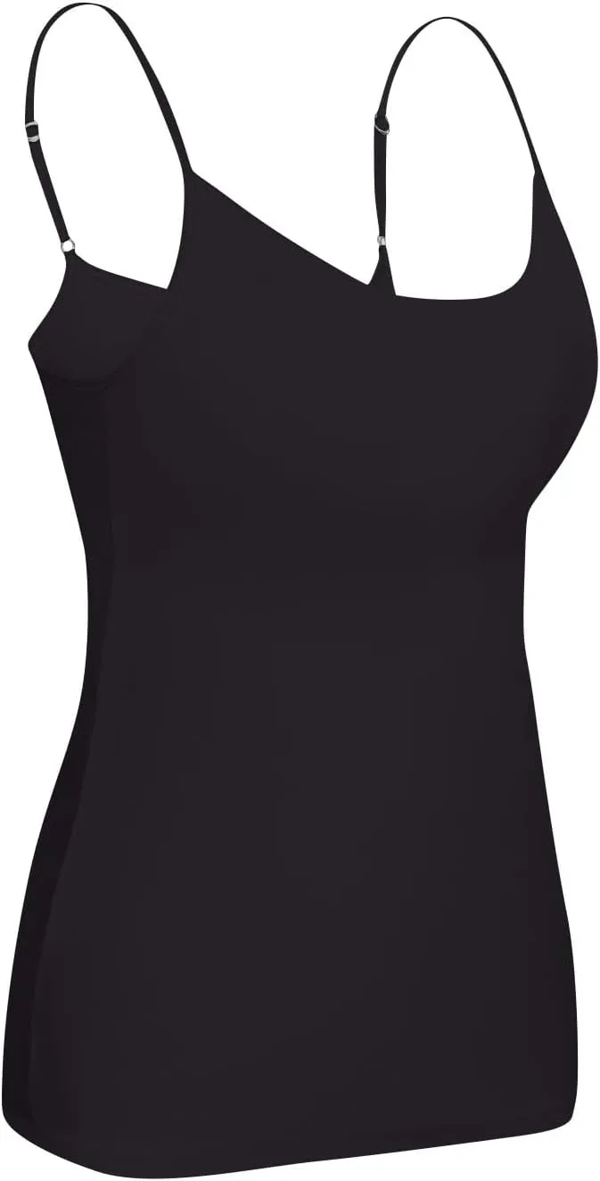 Tank Top with Built in Bra for Women Adjustable Spaghetti Strap Camisole Tops Workout Shelf Bra Tank Tops Basic Undershirts