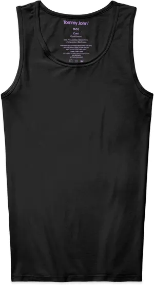 Tommy John Men's Tank Top, Cool Cotton, Slim Fit T-Shirt Stay Tuck Design, 3 and Single Pack