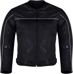 Vance Leather Mens All-Season Reflective Mesh & Textile Motorcycle Jacket w/CE Armor & Removable Liner