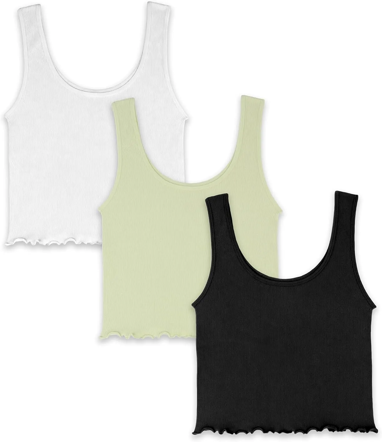 WallFlower Women's Insta Smooth Seamless Tank Tops 3-Pack (Standard and Plus)