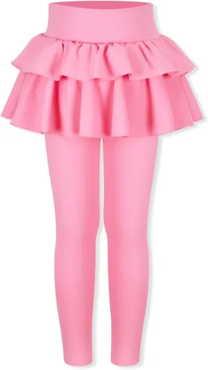 WELAKEN Girls' Skirted Leggings Kid Athletic Stretchy Workout Yoga Pants