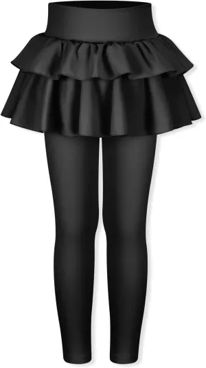 WELAKEN Girls' Skirted Leggings Kid Athletic Stretchy Workout Yoga Pants