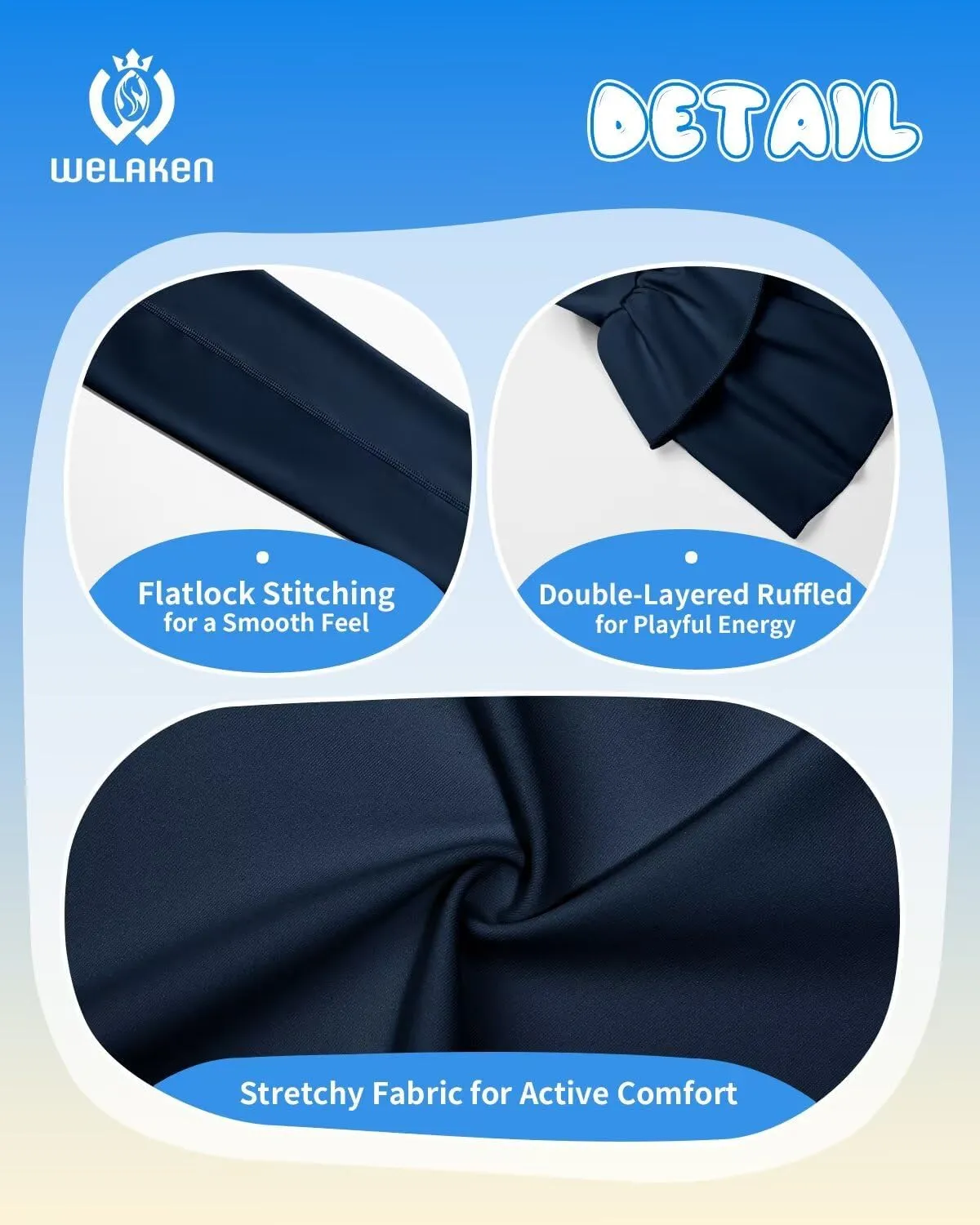 WELAKEN Girls' Skirted Leggings Kid Athletic Stretchy Workout Yoga Pants