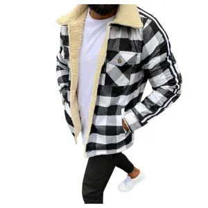 West Louis Fashion Winter Plaid Black&White Jacket