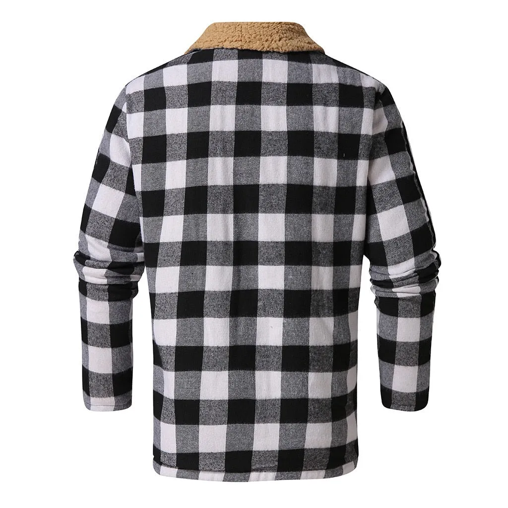 West Louis Fashion Winter Plaid Black&White Jacket